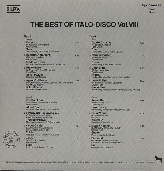 The Best Of Italo-Disco Vol. 8   , 2LP , Gatefold