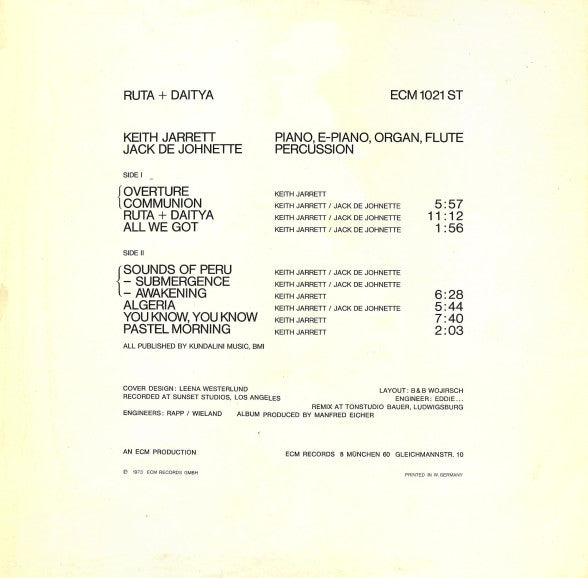 Keith Jarrett • Jack DeJohnette – Ruta And Daitya