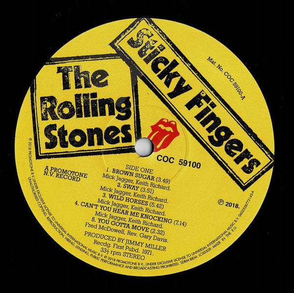 The Rolling Stones – Sticky Fingers   ,  	Mastered At Abbey Road Studios - Half Speed Mastering