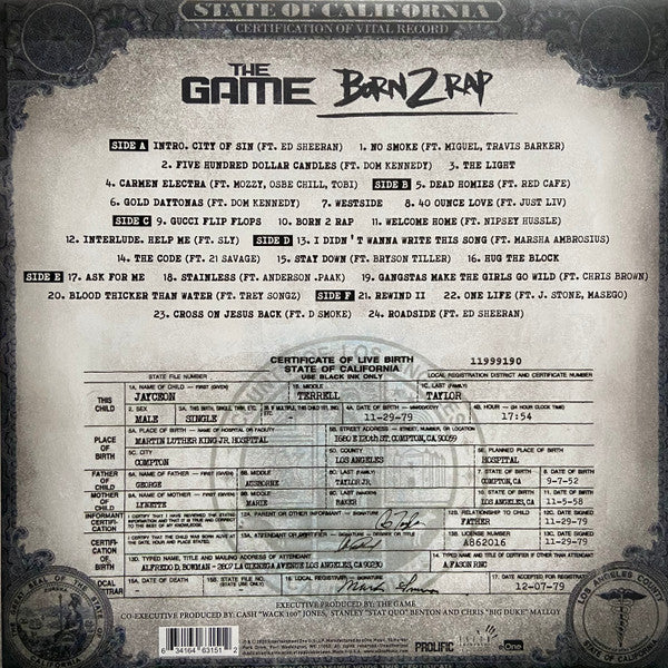 The Game  – Born 2 Rap   ,  3LP , colored vinyl , Red , White , Blue