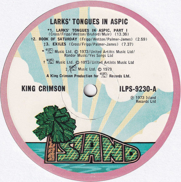 King Crimson ‎– Larks' Tongues In Aspic , 1 press UK 1973