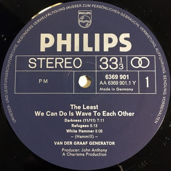Van Der Graaf Generator – The Least We Can Do Is Wave To Each Other    ,  Gatefold