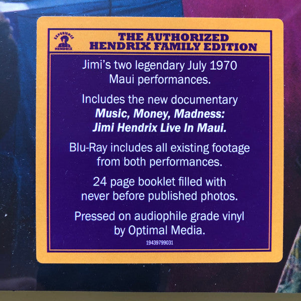 Jimi Hendrix Experience* – Live In Maui, 3 x LP+ Blu-ray, Stereo, Multichannel, Digital Download