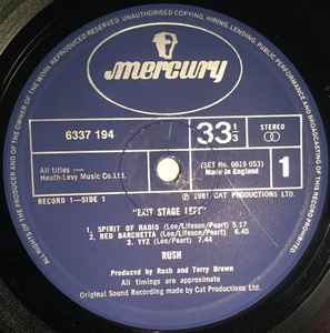 Rush ‎– Exit...Stage Left    ,  2LP , Gatefold