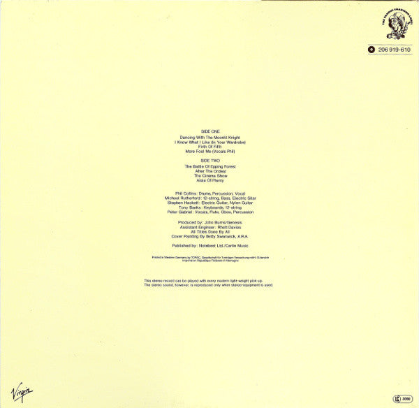 Genesis – Selling England By The Pound, Gatefold