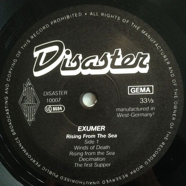 Exumer – Rising From The Sea, Black Labels, 1st Press