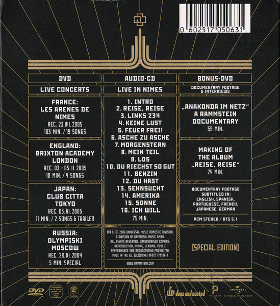 Rammstein – Völkerball (Special Edition)   1 CD + 2 DVD