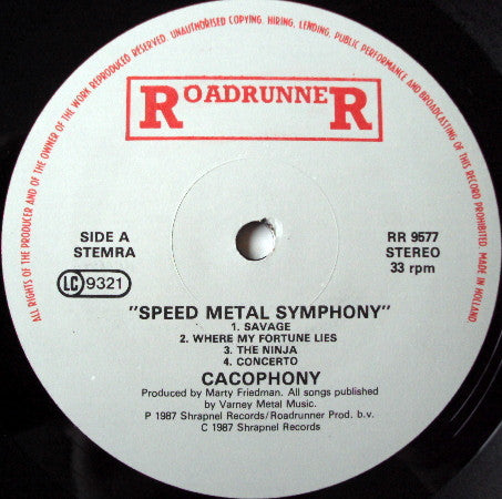 Marty Friedman / Jason Becker, Cacophony ‎– Speed Metal Symphony