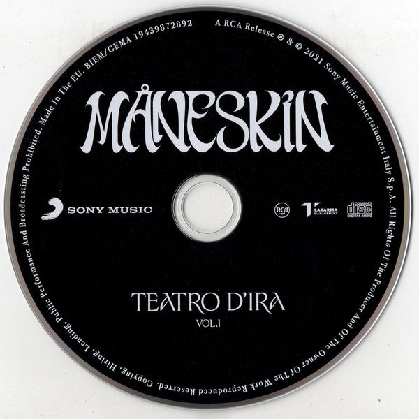 Måneskin – Teatro D'Ira - Vol.I   ,  digipak