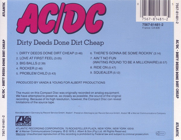 AC/DC – Dirty Deeds Done Dirt Cheap
