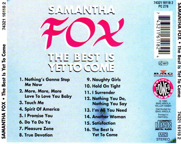 Samantha Fox – The Best Is Yet To Come