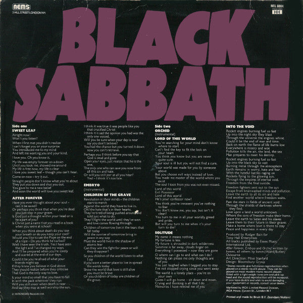 Black Sabbath – Master Of Reality