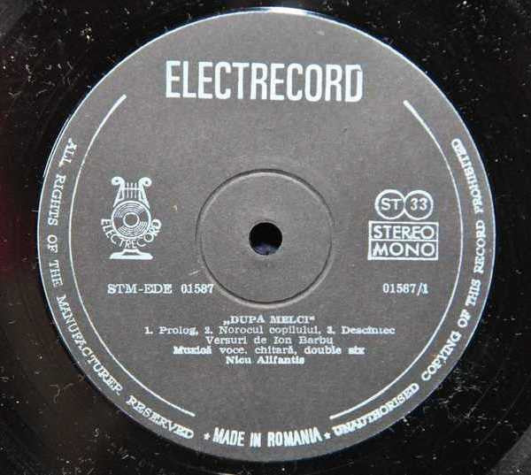 Nicu Alifantis – După Melci, Foldout Sleeve