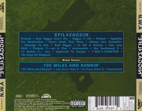 N.W.A* – Efil4zaggin / 100 Miles And Runnin'