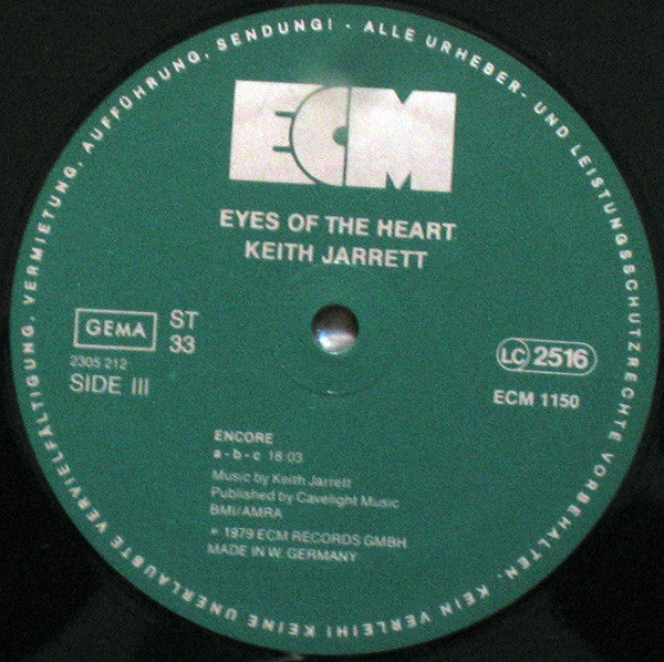 Keith Jarrett – Eyes Of The Heart, LP+ LP, Single Sided, Gatefold