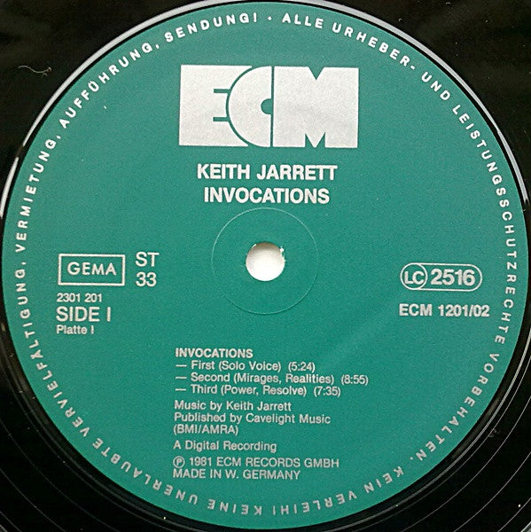 Keith Jarrett – Invocations / The Moth And The Flame, 2xLP, Gatefold