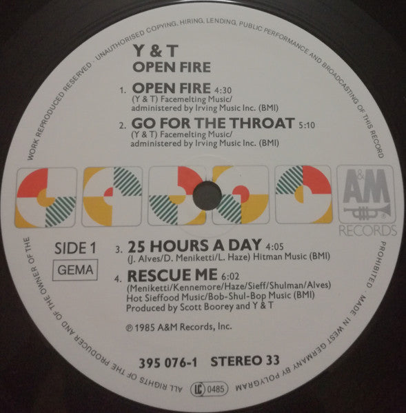 Y & T ‎– Open Fire