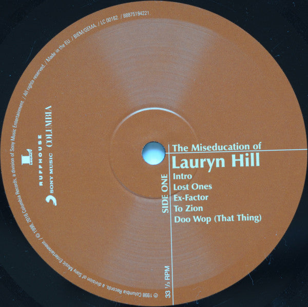 Lauryn Hill – The Miseducation Of Lauryn Hill   ,  2 LP