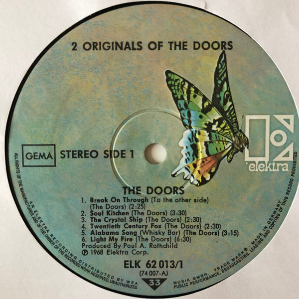 The Doors ‎– 2 Originals Of The Doors  ( The Doors + Strange Days)   2LP , Gatefold