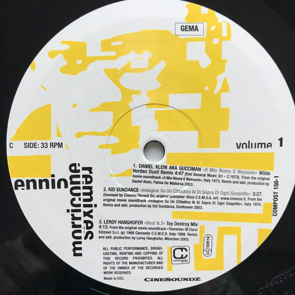 Ennio Morricone – Remixes Volume 1  ,  3 LP