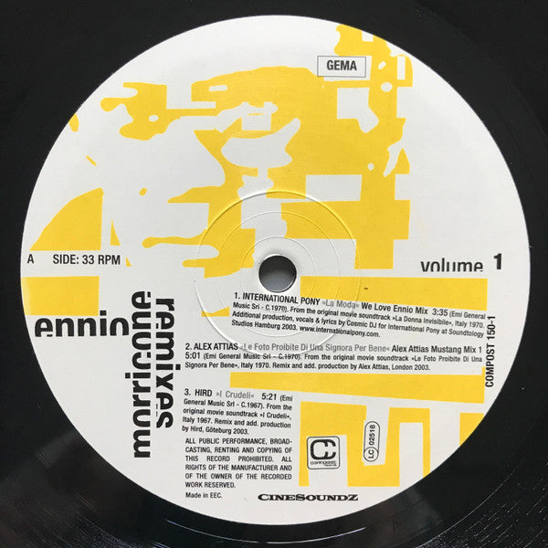 Ennio Morricone – Remixes Volume 1  ,  3 LP