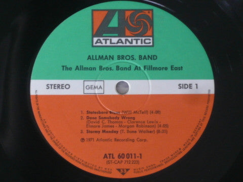 The Allman Brothers Band ‎– The Allman Brothers Band At Fillmore East   ,  2LP , Gatefold