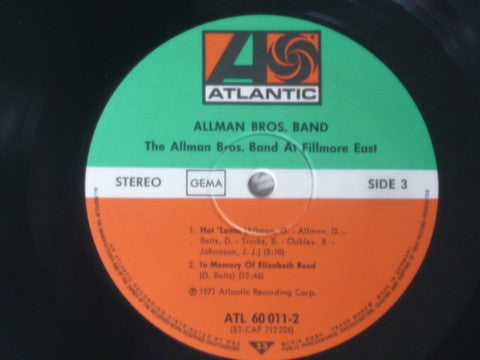 The Allman Brothers Band ‎– The Allman Brothers Band At Fillmore East   ,  2LP , Gatefold