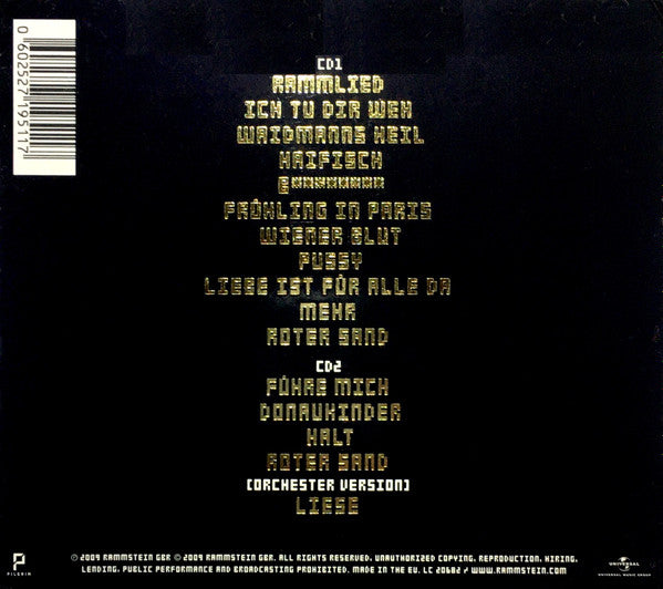 Rammstein – Liebe Ist Für Alle Da  ,  2 cd , Digipak, Slipcase