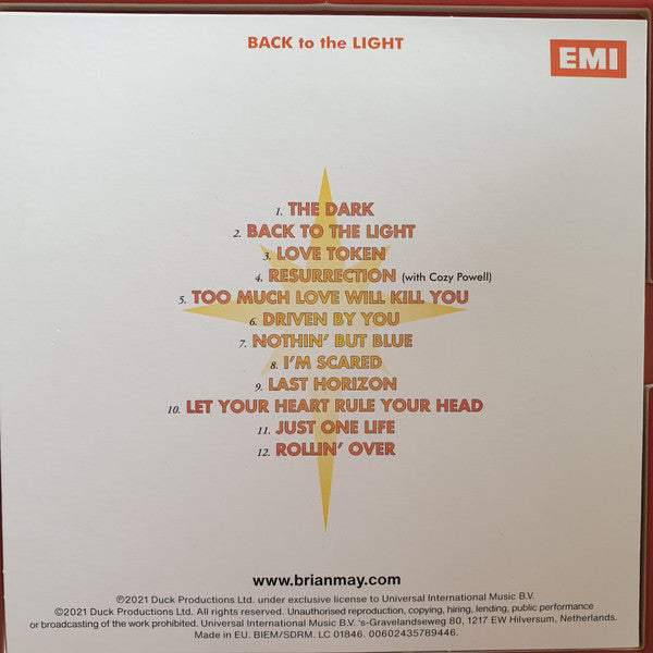 Brian May – Back To The Light, Box Set, Limited Edition, White vinyl, 2xCD, Book, Art Print, Badge