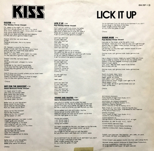 Kiss – Lick It Up
