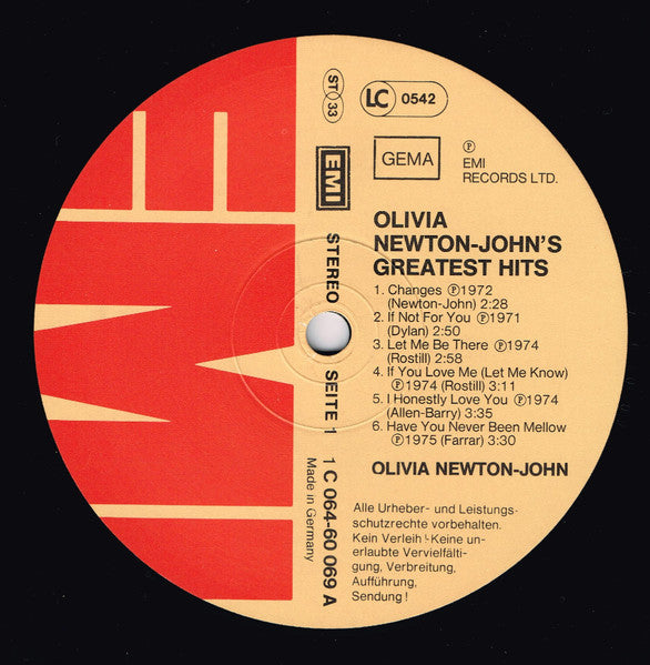 Olivia Newton-John – Olivia Newton-John's Greatest Hits     ,  Gatefold