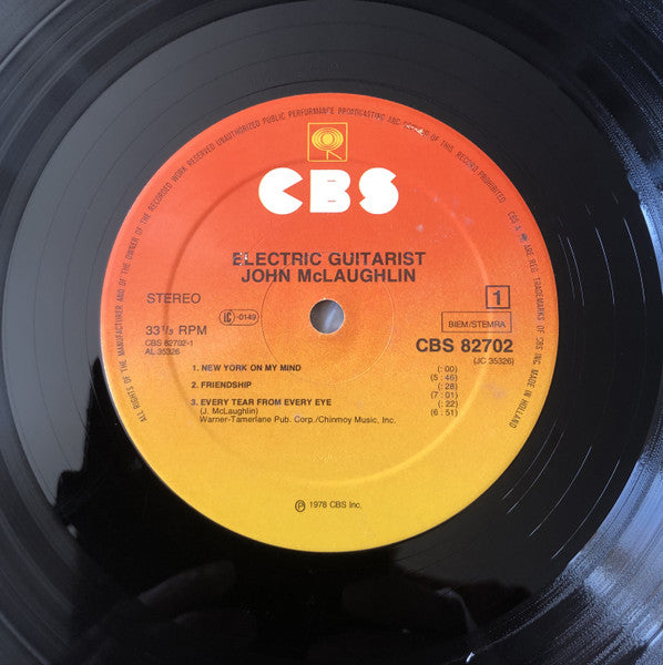 John McLaughlin – Electric Guitarist, Gatefold, Sunburst Labels