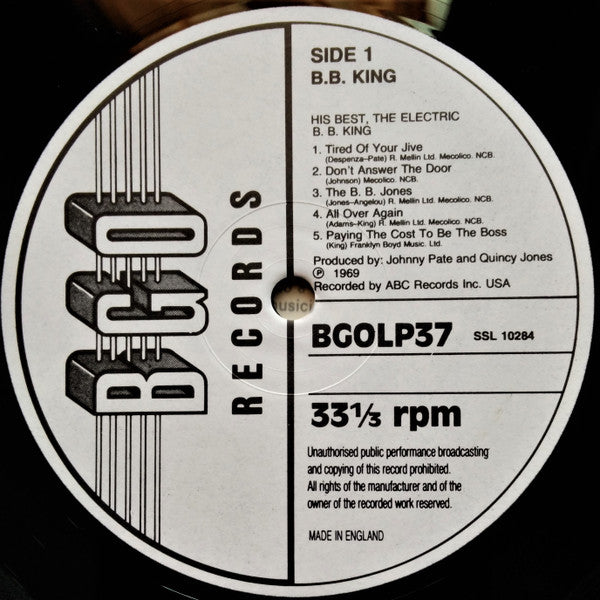 B.B. King ‎– His Best - The Electric B.B. King