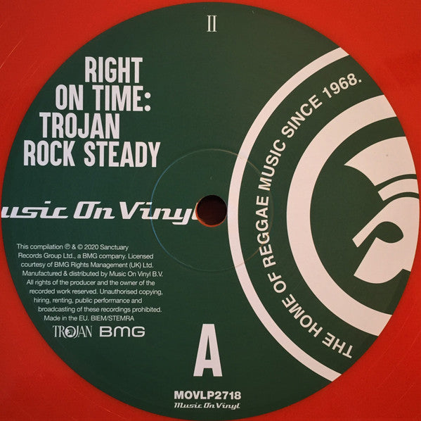 Right On Time: Trojan Rock Steady, 2xLP, Gatefold, Limited Edition, Numbered(1300), 180g Orange Coloured Vinyl