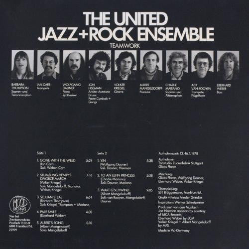 The United Jazz+Rock Ensemble ‎– Teamwork   ,  1 press , Germany