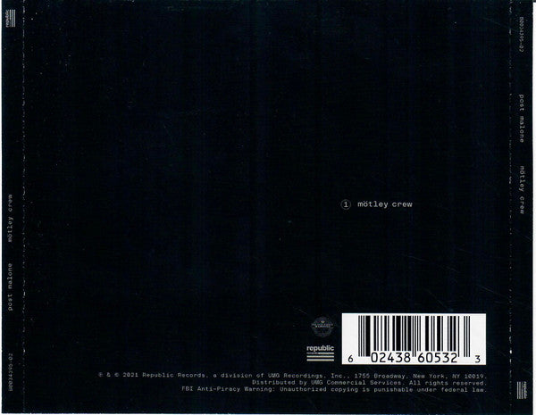 Post Malone – Motley Crew   , single CD