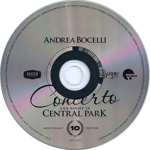 Andrea Bocelli – Concerto: One Night In Central Park 10th Anniversary Edition   ,  CD + DVD