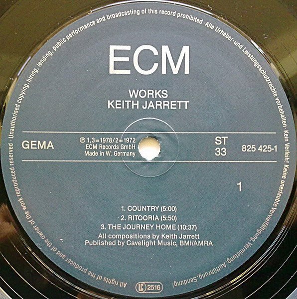 Keith Jarrett ‎– Works