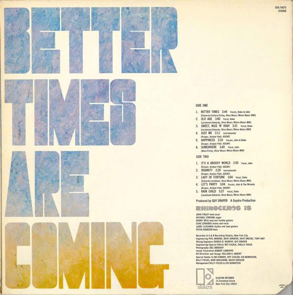 Rhinoceros– Better Times Are Coming, Gatefold, 1st Press