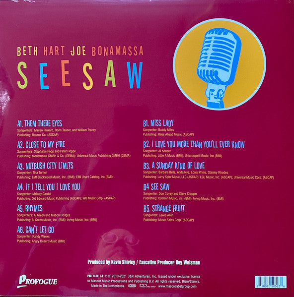 Beth Hart & Joe Bonamassa – Seesaw   , Clear, 180 Gram