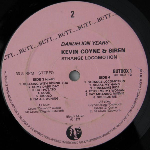 Kevin Coyne With Siren  ‎– Dandelion Years    ,  3LP , BOX