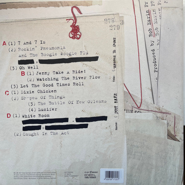 Deep Purple – Turning To Crime, 2xLP,  Limited Edition, Stereo, Clear Crystal Vinyl, 180g