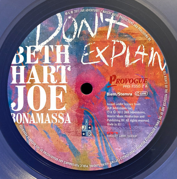 Beth Hart, Joe Bonamassa – Don't Explain, Transparent Vinyl