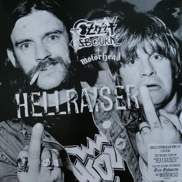 Ozzy Osbourne + Motörhead – Hellraiser   ,  10", 45 RPM, Single, Limited Edition, Partially Mixed