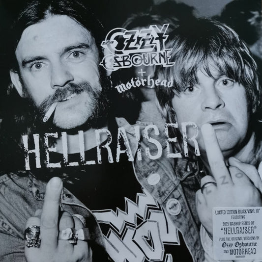 Ozzy Osbourne + Motörhead – Hellraiser   ,  10", 45 RPM, Single, Limited Edition, Partially Mixed