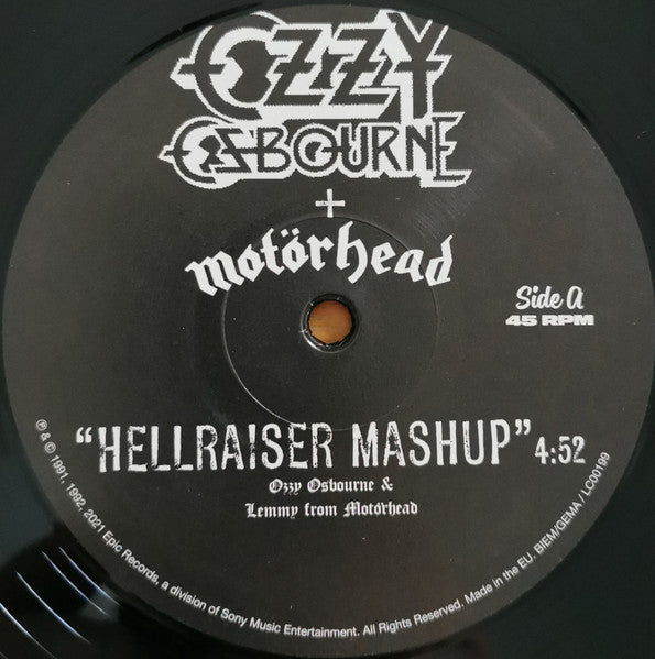Ozzy Osbourne + Motörhead – Hellraiser   ,  10", 45 RPM, Single, Limited Edition, Partially Mixed