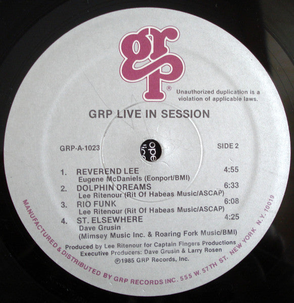 Dave Grusin, Lee Ritenour, Diane Schuur, Dave Valentin – GRP Live In Session