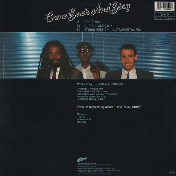 Bad Boys Blue – Come Back And Stay, 	 Vinyl, 12", Maxi-Single, 45 RPM