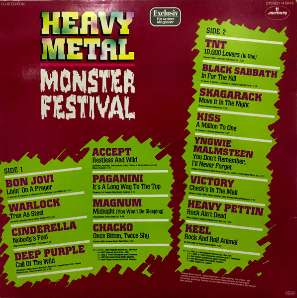 Heavy Metal Monster Festival    ,   Compilation, Club Edition