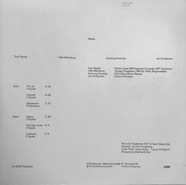 Terje Rypdal – Waves, 1st Press